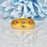 Ellibelle Jewellery ANTIQUE VICTORIAN RUBY & SAPPHIRE GYPSY RING