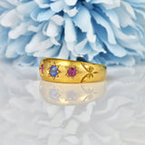 Ellibelle Jewellery ANTIQUE VICTORIAN RUBY & SAPPHIRE GYPSY RING