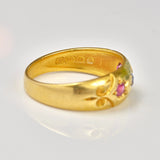 Ellibelle Jewellery ANTIQUE VICTORIAN RUBY & SAPPHIRE GYPSY RING