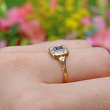 Ellibelle Jewellery ANTIQUE VICTORIAN SAPPHIRE & DIAMOND 18CT GOLD RING