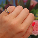 Ellibelle Jewellery Antique Victorian Sapphire & Diamond 18ct Gold Ring