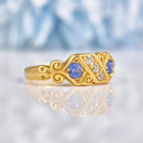 Ellibelle Jewellery Antique Victorian Sapphire & Diamond 18ct Gold Ring