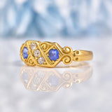 Ellibelle Jewellery Antique Victorian Sapphire & Diamond 18ct Gold Ring