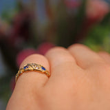Ellibelle Jewellery Antique Victorian Sapphire & Diamond 18ct Gold Ring
