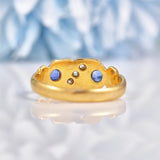 Ellibelle Jewellery Antique Victorian Sapphire & Diamond 18ct Gold Ring