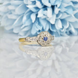 Ellibelle Jewellery ANTIQUE VICTORIAN SAPPHIRE & DIAMOND RING