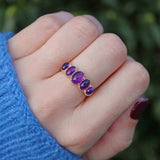Ellibelle Jewellery Antique Victorian Style Amethyst Five Stone Ring