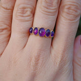 Ellibelle Jewellery Antique Victorian Style Amethyst Five Stone Ring
