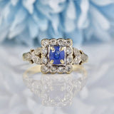 Ellibelle Jewellery Antique Victorian Style Sapphire & Diamond 18ct Gold Ring
