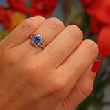 Ellibelle Jewellery Antique Victorian Style Sapphire & Diamond 18ct Gold Ring