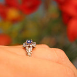 Ellibelle Jewellery Antique Victorian Style Sapphire & Diamond 18ct Gold Ring