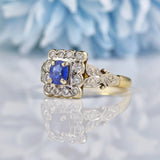 Ellibelle Jewellery Antique Victorian Style Sapphire & Diamond 18ct Gold Ring