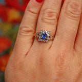 Ellibelle Jewellery Antique Victorian Style Sapphire & Diamond 18ct Gold Ring
