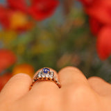 Ellibelle Jewellery Antique Victorian Style Sapphire & Diamond 18ct Gold Ring