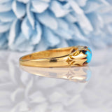 Ellibelle Jewellery Antique Victorian Turquoise & Diamond 18ct Gold Ring