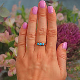 Ellibelle Jewellery Antique Victorian Turquoise & Diamond 18ct Gold Ring