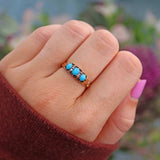 Ellibelle Jewellery Antique Victorian Turquoise & Diamond 18ct Gold Ring