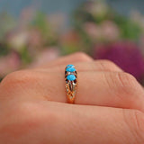 Ellibelle Jewellery Antique Victorian Turquoise & Diamond 18ct Gold Ring