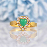 Ellibelle Jewellery Antique Victorian Turquoise & Diamond Heart Cluster Ring