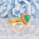 Ellibelle Jewellery Antique Victorian Turquoise & Diamond Heart Cluster Ring