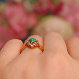 Ellibelle Jewellery Antique Victorian Turquoise & Diamond Heart Cluster Ring