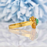 Ellibelle Jewellery Antique Victorian Turquoise & Diamond Heart Cluster Ring