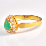Ellibelle Jewellery Antique Victorian Turquoise & Diamond Heart Cluster Ring