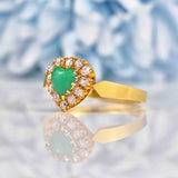 Ellibelle Jewellery Antique Victorian Turquoise & Diamond Heart Cluster Ring