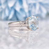 Ellibelle Jewellery Aquamarine 18ct White Gold Solitaire Ring