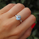 Ellibelle Jewellery Aquamarine 18ct White Gold Solitaire Ring