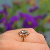 Ellibelle Jewellery Aquamarine 9ct Yellow Gold Flower Cluster Ring
