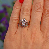 Ellibelle Jewellery Aquamarine 9ct Yellow Gold Flower Cluster Ring
