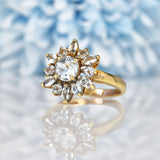 Ellibelle Jewellery Aquamarine 9ct Yellow Gold Flower Cluster Ring