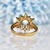 Ellibelle Jewellery Aquamarine 9ct Yellow Gold Flower Cluster Ring