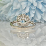 Ellibelle Jewellery AQUAMARINE & DIAMOND 14CT WHITE GOLD RING