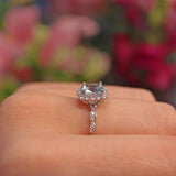 Ellibelle Jewellery AQUAMARINE & DIAMOND 14CT WHITE GOLD RING