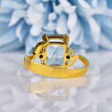 Ellibelle Jewellery Aquamarine & Diamond 14k Gold Dress Ring (3.30ct)
