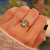 Ellibelle Jewellery Aquamarine & Diamond 14k Gold Dress Ring (3.30ct)