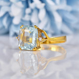 Ellibelle Jewellery Aquamarine & Diamond 14k Gold Dress Ring (3.30ct)