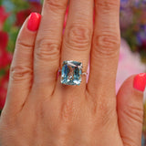 Ellibelle Jewellery Aquamarine & Diamond 18ct Gold Dress Ring (10.60ct)