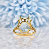 Ellibelle Jewellery Aquamarine & Diamond 18ct Gold Dress Ring (10.60ct)