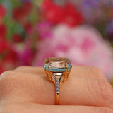Ellibelle Jewellery Aquamarine & Diamond 18ct Gold Dress Ring (10.60ct)