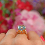Ellibelle Jewellery Aquamarine & Diamond 18ct Gold Dress Ring (10.60ct)
