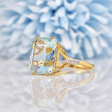 Ellibelle Jewellery Aquamarine & Diamond 18ct Gold Dress Ring (10.60ct)
