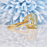 Ellibelle Jewellery Aquamarine & Diamond 18ct Gold Dress Ring (10.60ct)