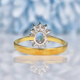 Ellibelle Jewellery Aquamarine & Diamond 18ct Gold Oval Cluster Ring