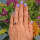 Ellibelle Jewellery Aquamarine & Diamond 18ct Gold Oval Cluster Ring