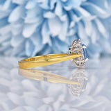 Ellibelle Jewellery Aquamarine & Diamond 18ct Gold Oval Cluster Ring