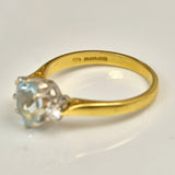 Ellibelle Jewellery AQUAMARINE & DIAMOND 18CT GOLD TRILOGY RING