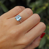 Ellibelle Jewellery Aquamarine & Diamond 18ct White Gold Ring